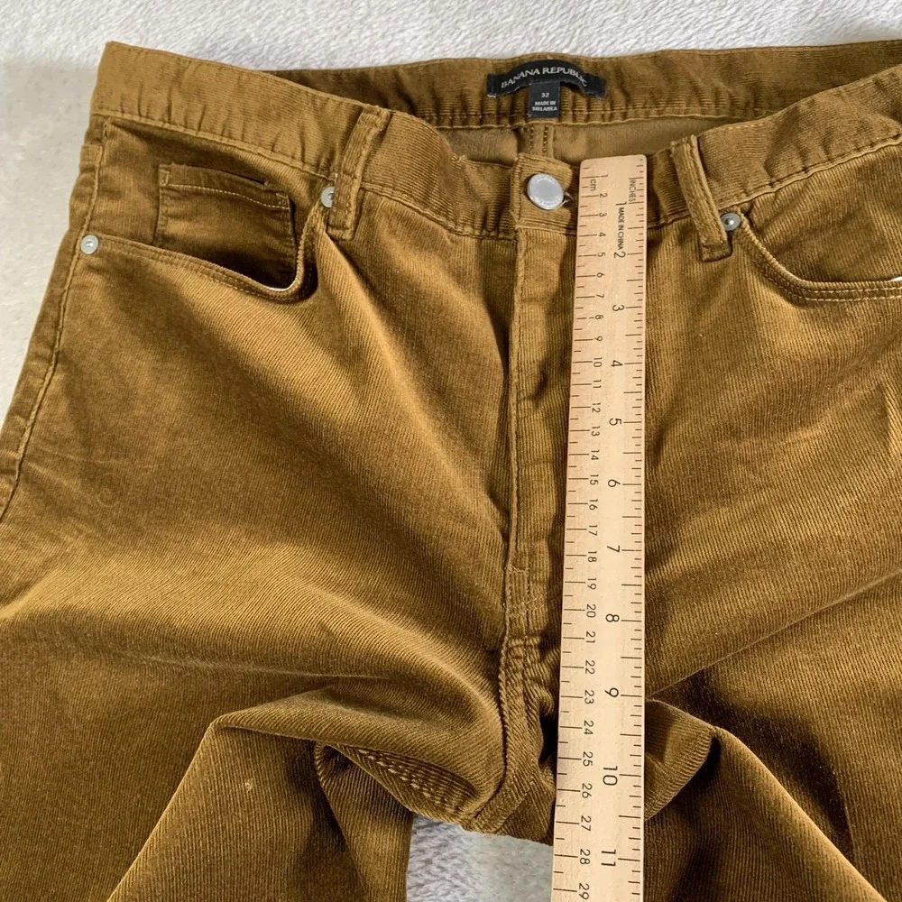Banana‎ Republic Pants Mens 32x28 Brown Corduroy Relaxed 5 Pocket Stretch Casual